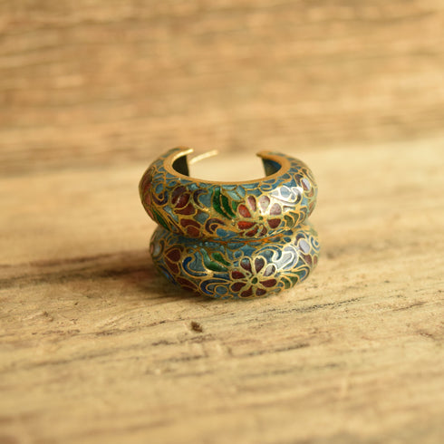Plique-à-jour Hoop Earrings